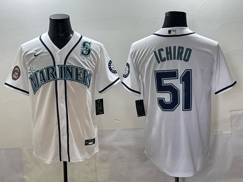 Men Seattle Mariners 51 Ichiro white MLB 2025 Nike jersey 007